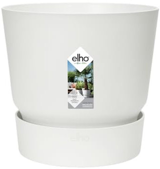 Elho Greenville Round 14 - Vaso per Esterno - Ø 14.0 x H 13.4 cm - Bianco/White
