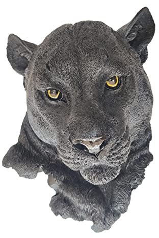 Fenteer Moderne Tier-Statue, an der montierte Sammlerstücke, Harz-hängende Wildtier-Skulptur für Bar-Restaurant-Schrank-Ornamente, Schwarzer Panther