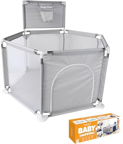 GUBBY GUPS® Lekplatser baby lekhage babybollgrop babylekhage med basketkorg, 120x120x66cm och som gånghjälpmedel