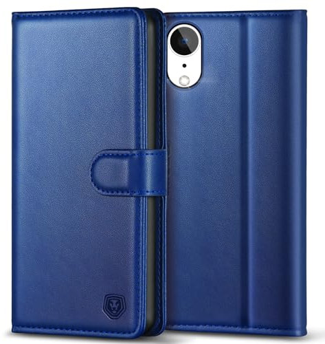 Kuafcase Compatible for iPhone XR Case with 4 Card Slots Magnetic Closure Kickstand Shockproof Protective Phone Case Compatible for iPhone XR - Royal Blue