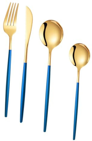 UTHCLO 1satz Edelstahl Besteckset Teilig Hochglanzpolierte Löffel Gabeln Und Steakmesser Für Dinner Party Und Restaurant Spülmaschinenfest Ergonomisches Design Praktisch Im Alltag