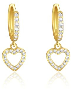 Yifnny Boucles d'oreilles en forme de cœur,Mini-boucles Étoiles en zircon cubique Boucles d'oreilles dauphin Bijoux pour femmes Cadeaux d'anniversaire (Coeur 2 or)