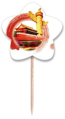 Huabiao Tiananmen - Palillos redondos de patriotismo con diseño de estrella