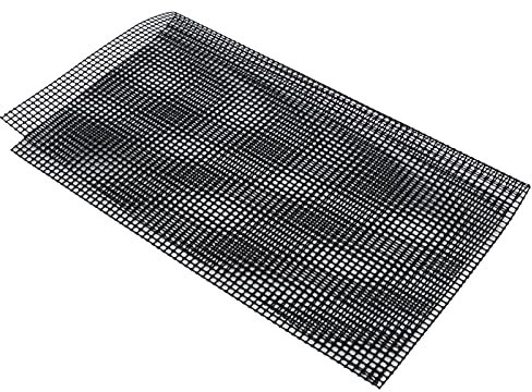 Mesh Grill Mat, Heat Resistant Cuttable BBQ Mat Grill Cooking Mat Barbecue Mat Fish Screen for Grilling Oven Mat Outdoor Grill Topper for Outdoor Grill (Black 36 * 42cm)
