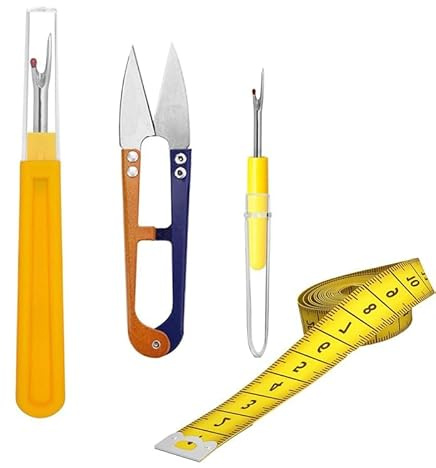 Comforty Nahttrenner,Saumtrenner Seam Ripper Set mit Schutzkappe,Groß/Klein Nähen Nahtauftrenner Kommt mit Trimmschere SchneidermaßBand für Nähte