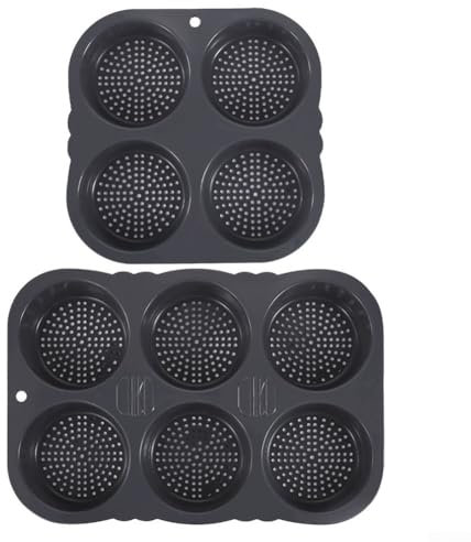 ARMYJY Silikon-Backform für Hamburgerbrötchen, 4 und 6 Mulden, Ei, Muffin, Backform, Burger, Brotblech zur Herstellung von Brötchen zum Backen von Kichen