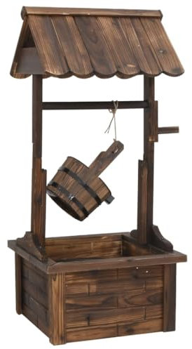 Fontaine Puits à Souhaits avec pompe en bois de sapin 57 x 50 x 112 cm, wenjingqi-363337