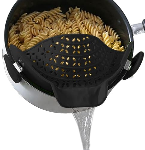 Colino per pasta - Colino da cucina resistente al calore, colino da pentola con clip | scolapasta regolabile in silicone con clip per pentole da cucina, colino resistente al calore per carne