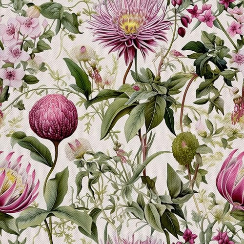 HEKO PANELS Stoff Oxford wasserdicht, Blumen, 1 Meter 155 x 100 cm | Dekostoffe zum Nähen und Handwerken, blickdichte Möbelstoffe, Nähstoffe DIY, als Meterware erhältlich