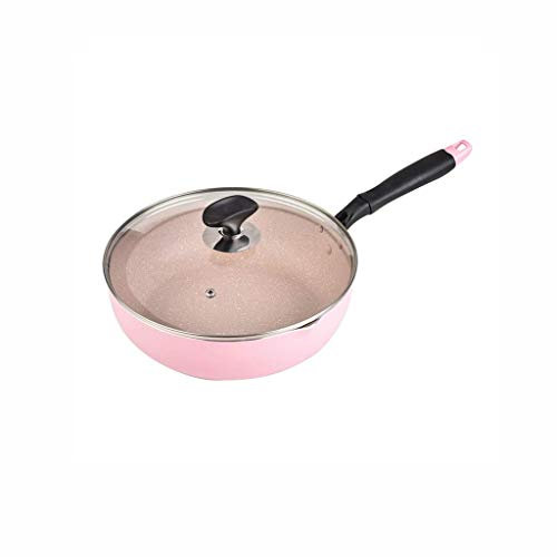 Aluminiumstekpanna-24cm Rosa vete ris non-stick panna, wok, hushålls stekpanna, gasspis Universal
