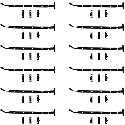 Adonai Hardware 13 Jerahmeel Iron Heavy Duty Window Latch Lock Casement Stay, Easy to Install, Window Hardware Accessories Fittings (Supplied as 12 Pieces per Pack) - Black Powder Coated