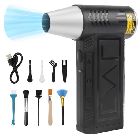 Electric Air Duster, 100,000RPM Super Power 3-Gear Adjustable Compressed Air Cleaner with Fast Charging, Reusable Cordless Blower for PC, Keyboard, Car & Home Cleaning