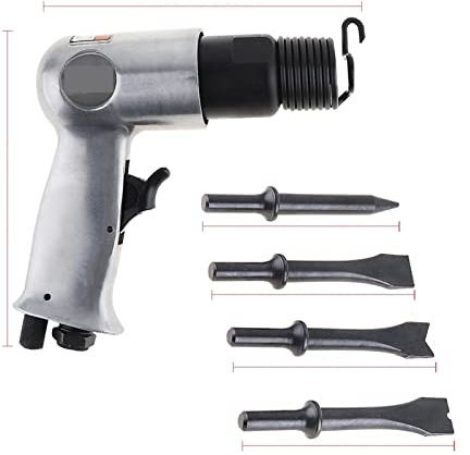 9150 120mm Professionelle Handpistole Gasschaufel Lufthammer Kleiner Rostentferner Schneiden Bohren Chipping Pneumatisches Werkzeug,Korrosionsbeständigkeit(Air Hammer set A)