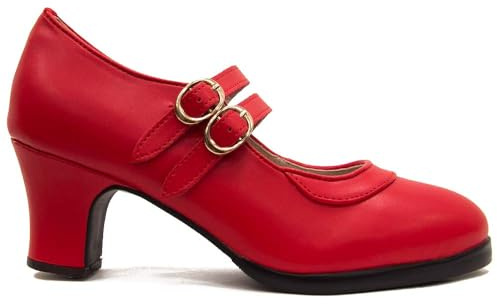 El Rocio desde 1980 Chaussures de flamenco avec double semelle et 2 sangles