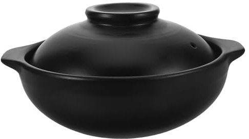 SOIMISS Cacerola de Gas de Llama Abierta de Cerámica para Sopa con Tapa para Preparar Terrinas de Arroz y Comidas Caseras para Familiares o Invitados Resistente al Calor