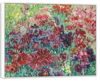SDYSKKUG Emil Nolde Berühmte Bild auf Leinwand. Veilchen. Moderne Leinwandbilder. Weiß Rahmen Poster Reproduktion Wanddekoration 63x50cm