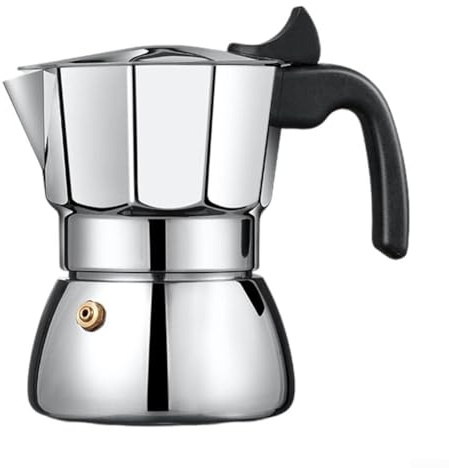 DAZZLEEX Moka Pot Stainless Steel Stovetop Coffee Machines For Gas Induction Stove Camping Kitchen Home Use(150ML)