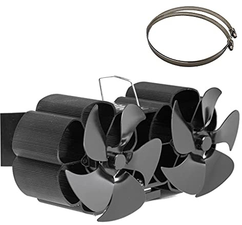 Uqezagpa Ventilateur à double extrémité pour conduit de cheminée 10 pales Petit pour poêle à bois domestique et efficace