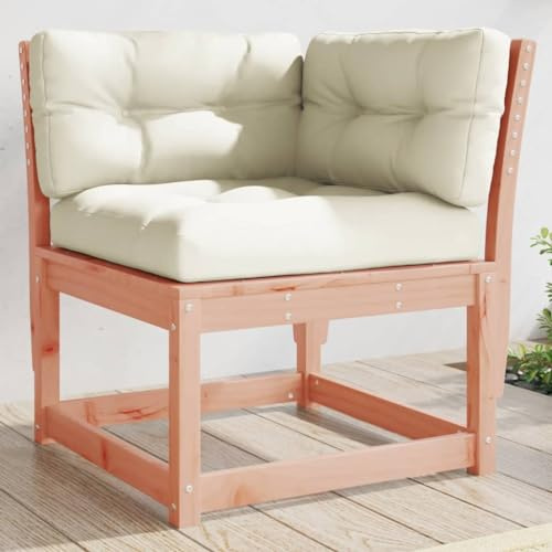 WKIEQACO Gartensofa Ecke mit Kissen 73x73x78cm Massivholz DouglasOutdoor Outdoor Sitzgelegenheit Outdoor Sofas