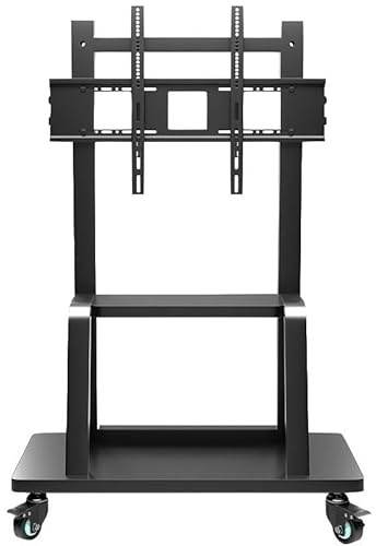 Universal TV Stand Free Standing Tv Stand Mobile TV Stand for 55-100 Inch TVs, Height Adjustable Rolling TV Cart with Media Shelf and Wheels, Holds Up to 496lbs Floor Standing Tv S