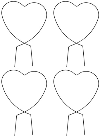 ROMISBABA Lot de 4 Treillis en Fer de Cœur pour Plantes Grimpantes en Pot, Petit Treillis Décoratif Vert, Support Résistant la Corrosion pour Jardin Intérieur et Extérieur, pour Plantes