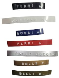 TARGHETTA 1 Etichetta NOMI A RILIEVO CITOFONO Un RIGO in Carta PLASTIFICATA ADESIVA Sottile Adesiva 1x5 6 CM, PER Cassetta Posta targa BARATTOLI E per DENOMINARE tutto