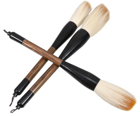 WRITWAA 3 St Kalligrafipensel med för Kinesisk och Japansk Sumi-målning Ergonomiskt Trähandtag för Professionella och Nybörjare Bläckflöde och Linjeföring