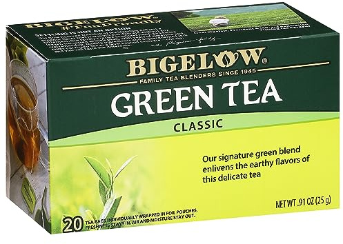 Bigelow Tea Classic Green Tea, Caffeinated Tea, 20 Count Box (Pack of 6), 120 Total Tea Bags