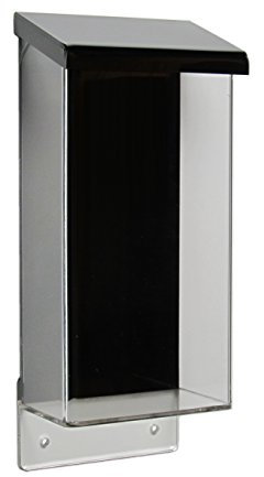 DIN Lang Prospektbox/Prospekthalter/Flyerhalter im Hochformat, wetterfest, für Außen, mit Deckel, aus Acrylglas/PMMA