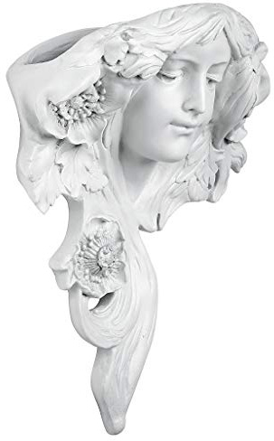 Design Toscano Le Etoile Französische Blattmaske Wandskulptur, 14 x 13 x 38 cm