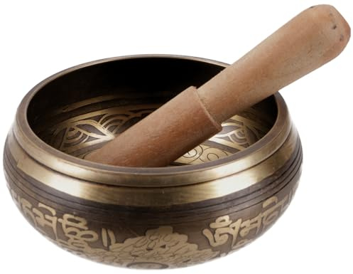 Klangschale aus Nepal, handgefertigt aus Messing, Ø 12 cm