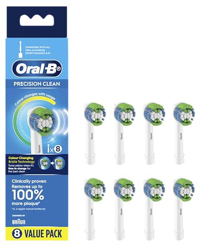 Braun Oral-B Aufsteckbürsten Precision Clean 8er (für alle rotierenden Zahnbürsten von Oral-B)