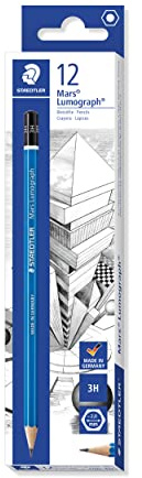 STAEDTLER 100-3H - Pack de 12 lápices, gris, 3H US