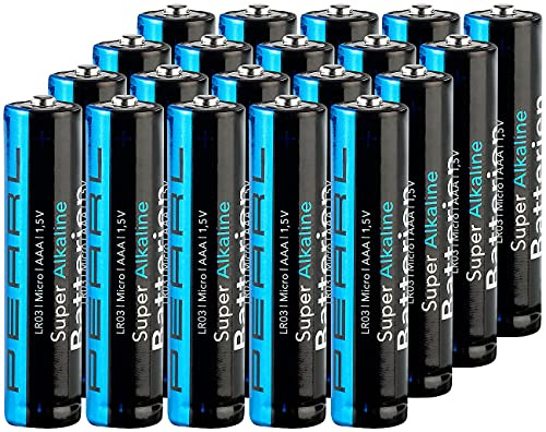PEARL Microbatterien: 20er-Set Super-Alkaline-Batterien Typ AAA/Micro, 1,5 Volt (AAA 1 5V Batterien, 1 5V Micro)