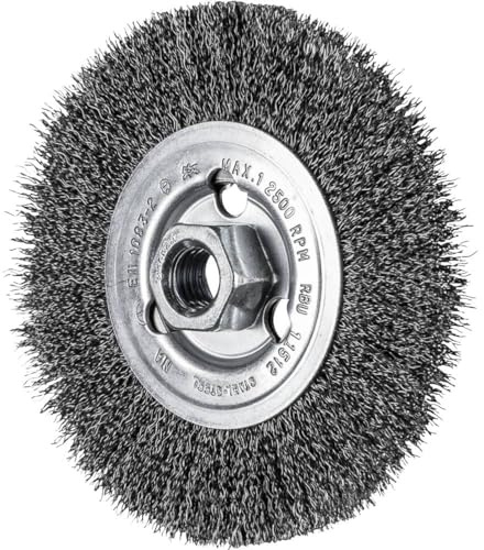 PFERD Rund borste oplockad RBU | Ø 115 x 12 mm M14 ståltråd ø 0,30 | 43502201 – för vinkelslip