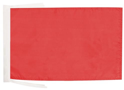 AZ FLAG Bandiera Monocolore Rosso 45x30 cm - Bandierina Rossa 30 x 45 cm Cordicelle