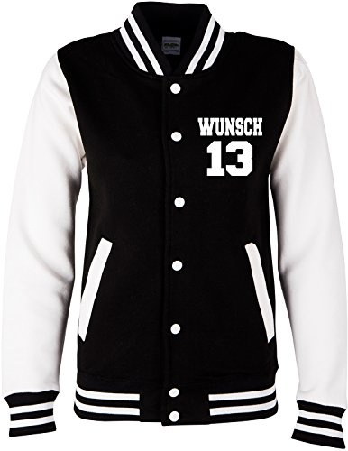 EZYshirt® College Jacke Wunschname und Wunschnummer & Partnerlook College Jacke | Baseball College Jacke Damen | Frauen Baseball Jacke