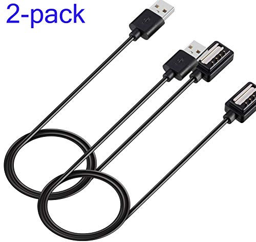 RuenTech Ladekabel Kompatibel für Suunto Spartan/für Suunto 9/für Suunto Eon Core SMart Watch Ladegerät Dockkabel 100Cm / 3.3Ft, Ersatz-Ladeständer-Kabel für Suunto Actiity Tracker-Zubehör Schwarz
