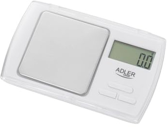 ADLER AD-3161 Balanza de Precisión de Bolsillo (500-0.01 g) Balanzas de Comida pequeñas, Balanzas de joyería eléctricas, Pantalla LCD, Acero Inoxidable
