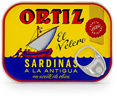 Sardine Ortiz in olio d'oliva | Confezione da 4 | Sardinas A La Antigua | El Velero | Importato dalla Spagna | Selvatico catturato e selezionato a mano | Premium tutto naturale | Pesce gourmet in