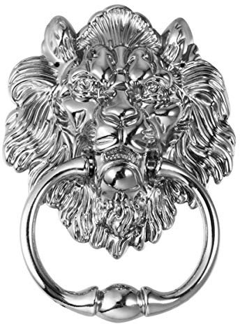 Cabilock Schrankgriffe Löwenkopf Groß Türklopfer Türklopfer Retro Klassische Silber Tierkopf Muster Tür Tor Schrank Zuggriff Ring Mund Zubehör für Home Shop Möbelgriffe