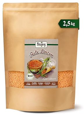 Biojoy Lentilles rouges BIO, séchées et entières, 2,5 kg | De Turquie, naturelles, idéales pour cuisiner