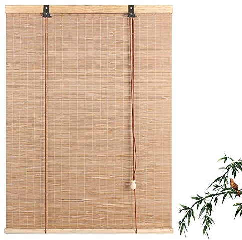 YSJX Bambusrollo mit Seitenzug,Fenster Rollos Raffrollo Holzrollo Natur Sonnenschutz und Sichtschutz Rollo,Mit Beschlägen,für Fenster Türe Korridor (Size : 140x160cm/55x63in)