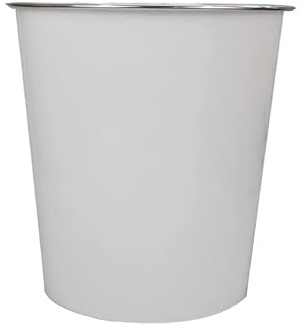 MVS Wholesale Trendy Quality Plain Coloured Waste Bin - 6L Storage - White, 23