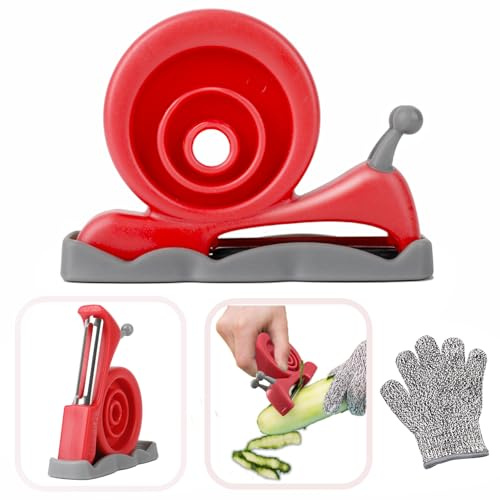Kibbidea Vegetable Peeler for Kitchen, Kids Swivel Potato Peeler, Cute Design Comfortable Handle for Safety and Control, Stainless Steel Blade for Peeling Carrot Fruit Veggie(Red) (Red)