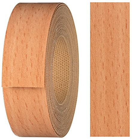 haggiy Kantenumleimer aus Melamin mit Schmelzkleber, 21 mm x 5 m | Umleimer zum Aufbügeln f. Regalbretter & Platten | Kantenband - Dekor: Buche
