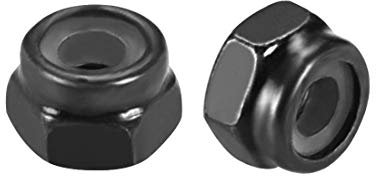 TA-VIGOR 100Pcs Hex Lock Nuts, M2 x 0.4mm Threaded Carbon Steel Nylon Insert Self-Locking Nuts Black for DIY & Motoring Projects