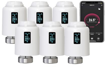 Qiumi Actuador de radiador inteligente WiFi WiFi programable directo termostático válvula de radiador soporte Alexa googlehome