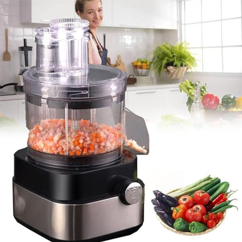 JIANGSS Cortador de Frutas y Verduras multifunción, Cortador de Verduras Comercial eléctrico, picadora de Carne, máquina para Cortar en Cubitos, rebanadora con Rejilla de 5 Cubos,5000 ml