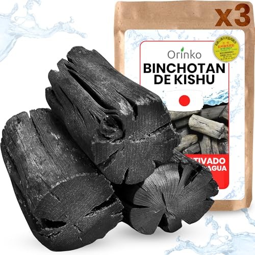 ORINKO ® Binchotan Bio Charbon Actif Eau x3 – Puissante Filtration Naturelle 3.5L/Bâton – Chêne Japonais Authentique (Kishu, Wakayama) – Idéal pour Carafe, Fontaine, ou Gourde - Taille L
